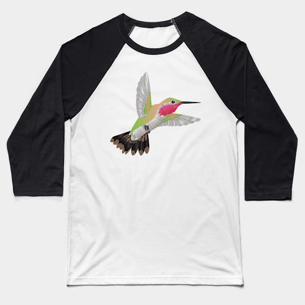 Hummingbird - Pink Baseball T-Shirt by Pet & Nature Lovers